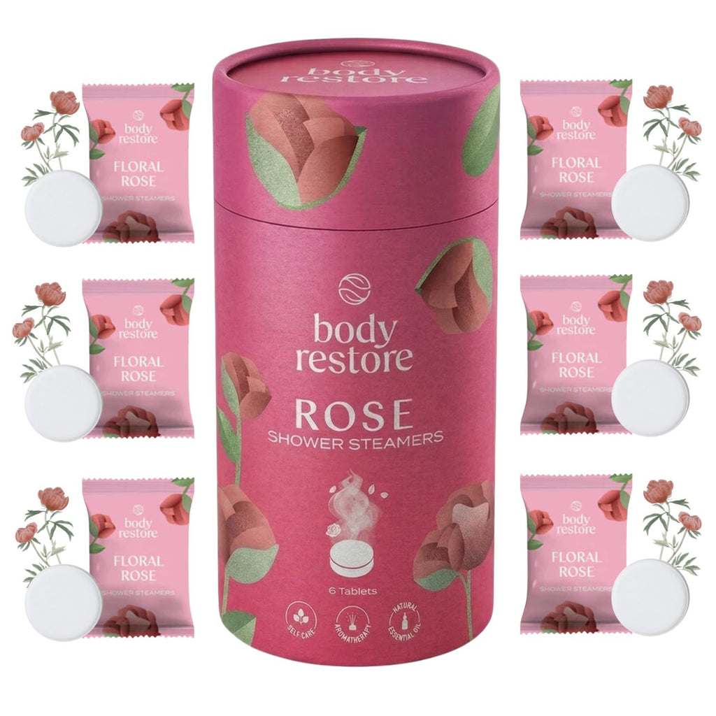 Floral Rose Shower Steamers - Caja de Regalo de 6
