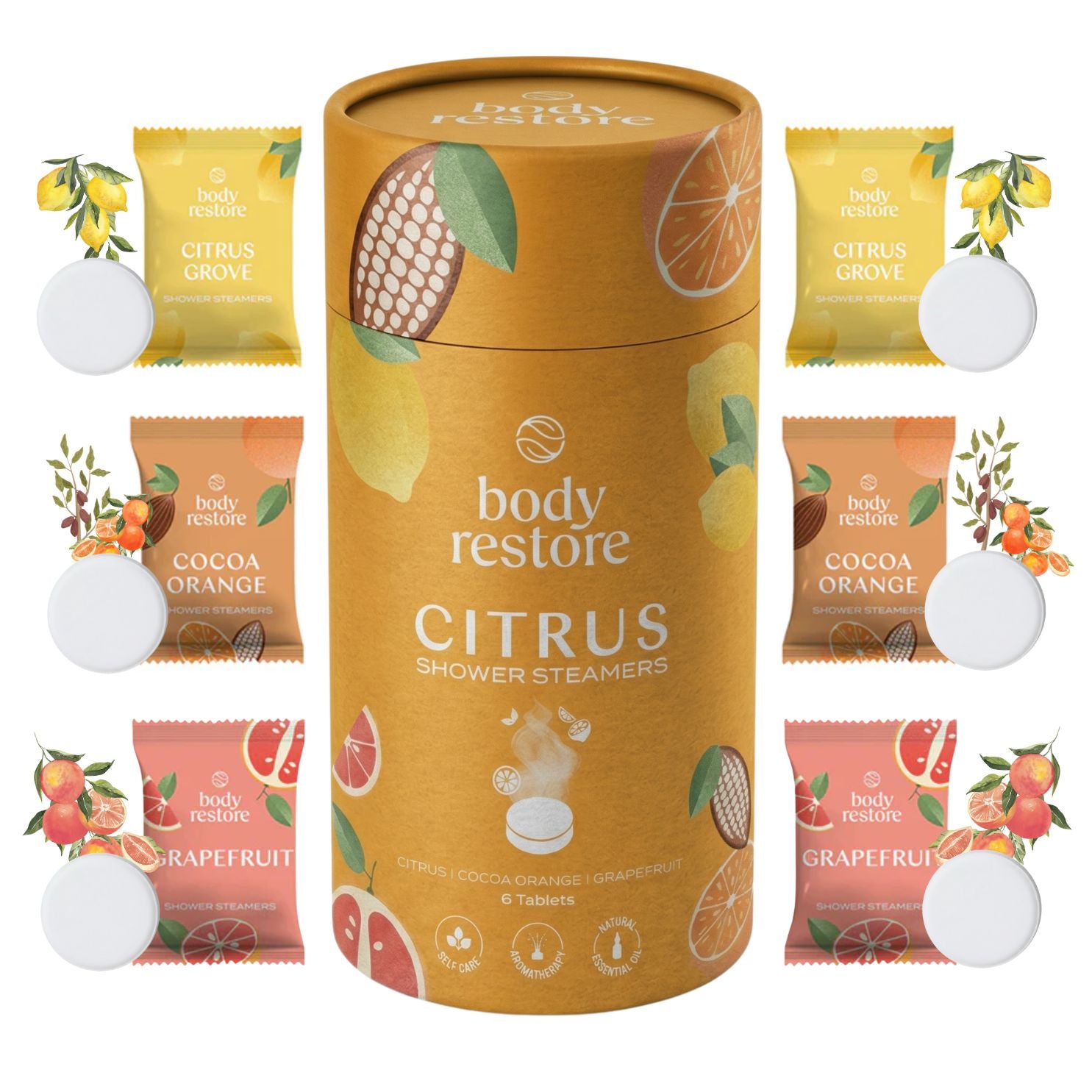 Citrus Mix Shower Steamers - Caja de Regalo de 6