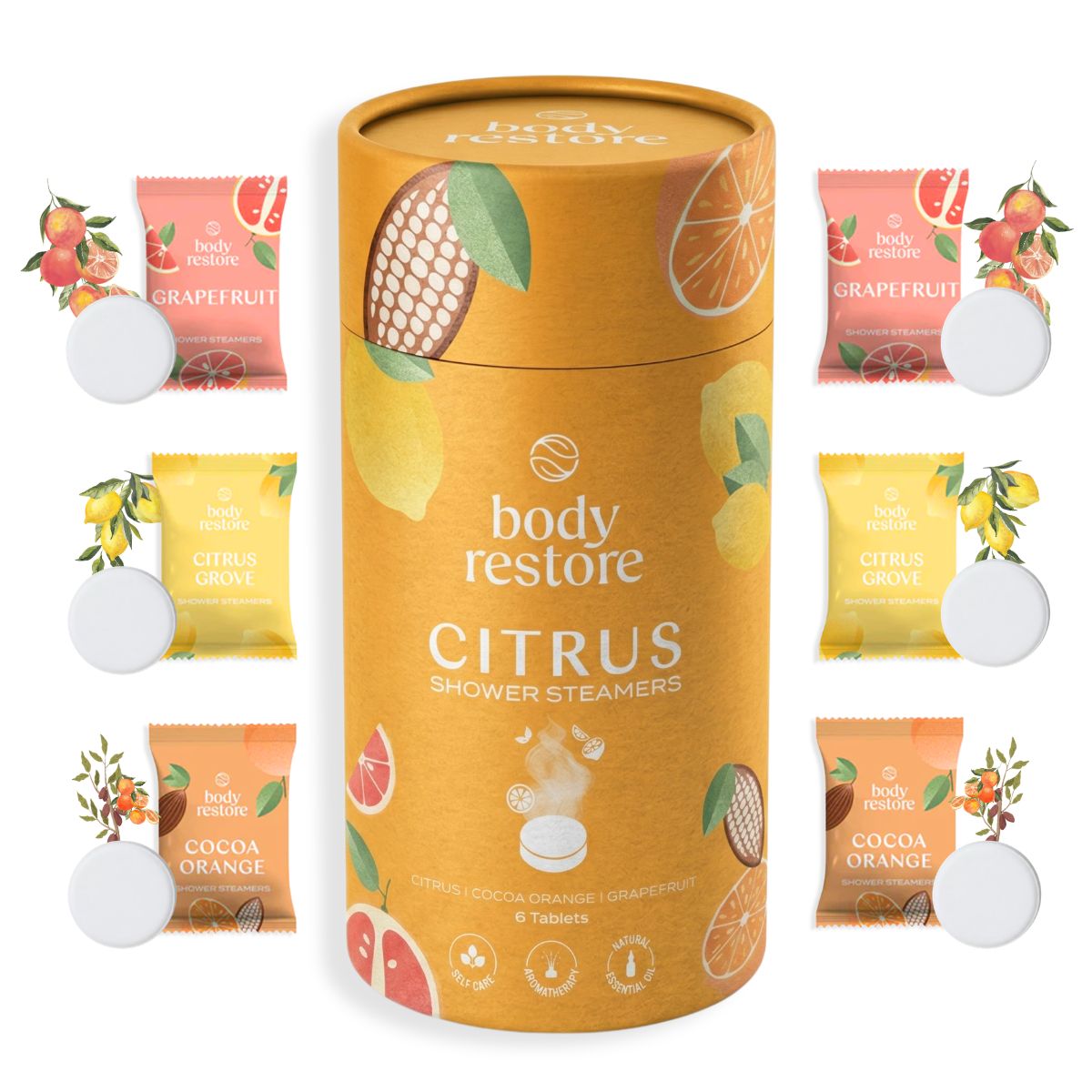 Citrus Mix Shower Steamers - Caja de Regalo de 6