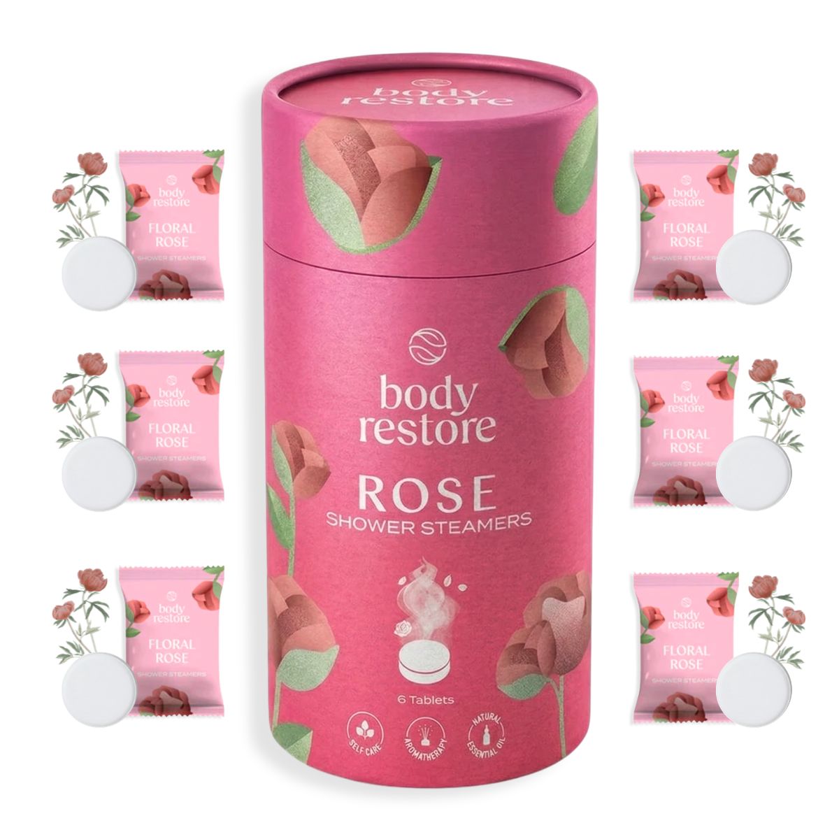 Floral Rose Shower Steamers - Caja de Regalo de 6