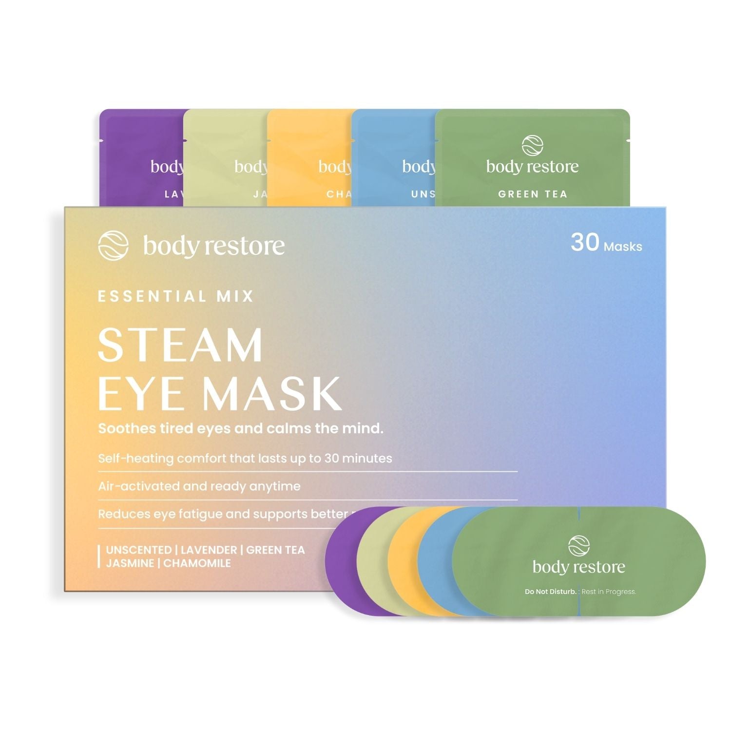 Essential Mix Stoom Oogmaskers - Paquete de 30